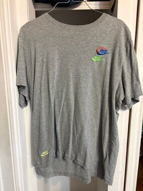 Nike Heather Gray Short-Sleeve Tee with Neon Logos